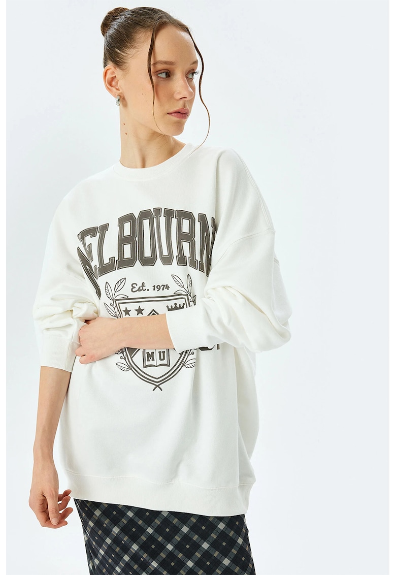 Bluza de trening supradimensionata cu imprimeu