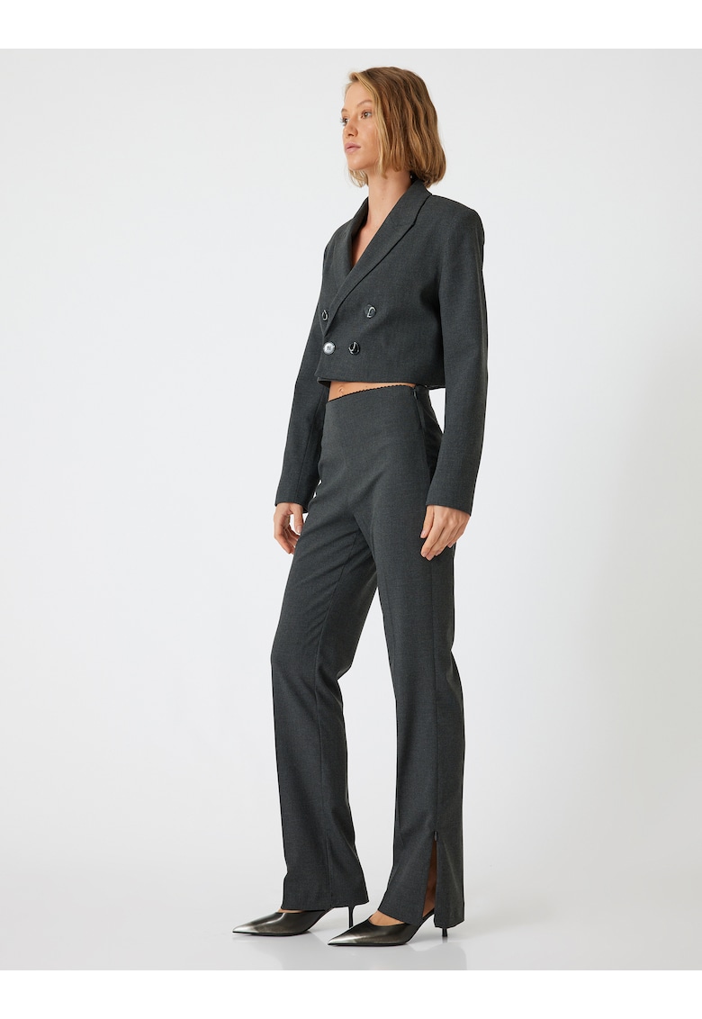 Pantaloni cambrati si eleganti cu talie inalta