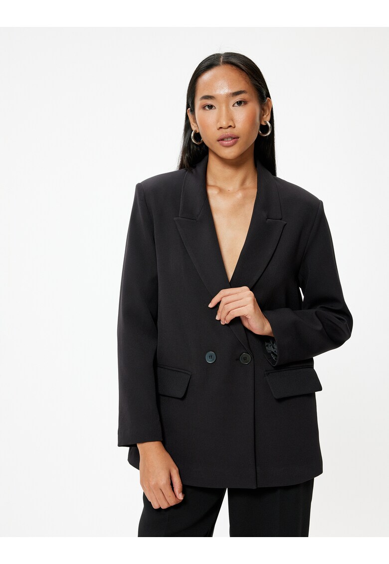 Sacou supradimensionat cu doua randuri de nasturi