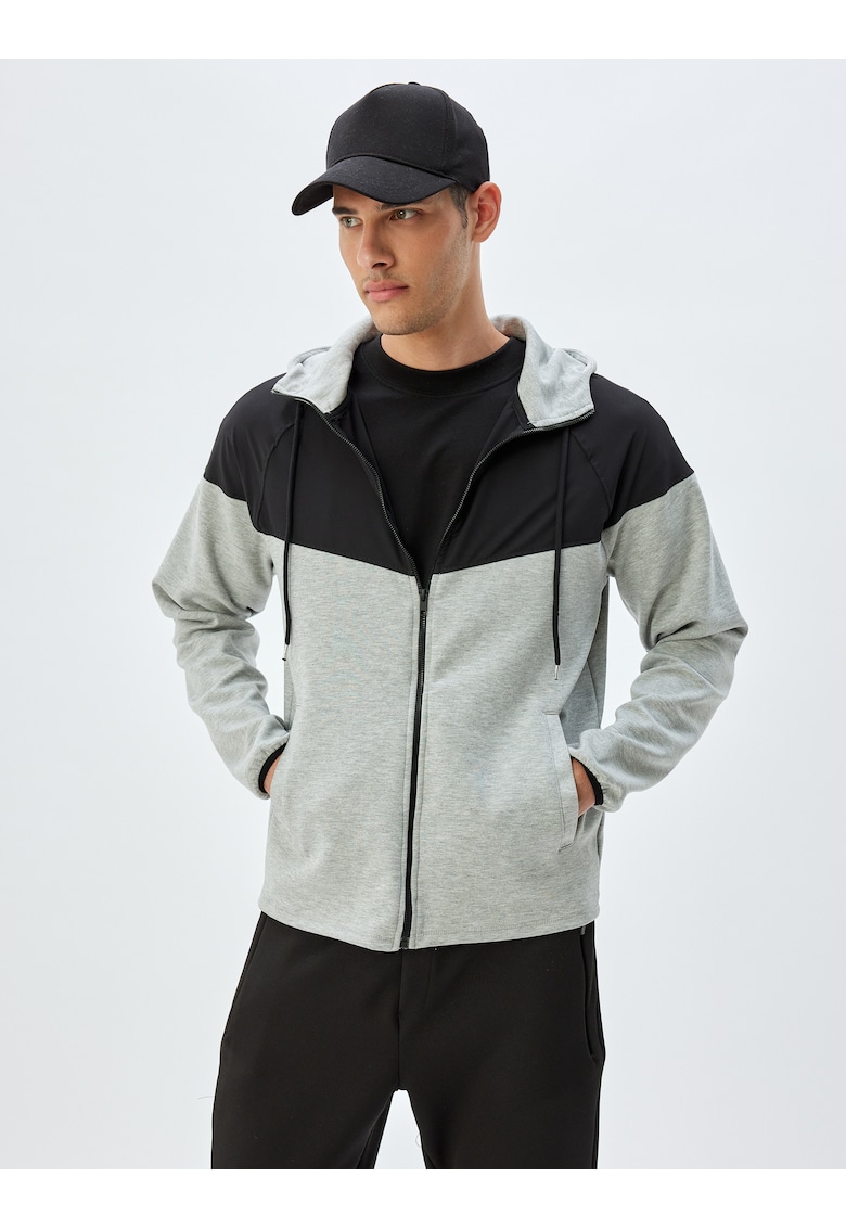 Hanorac supradimensionat cu fermoar