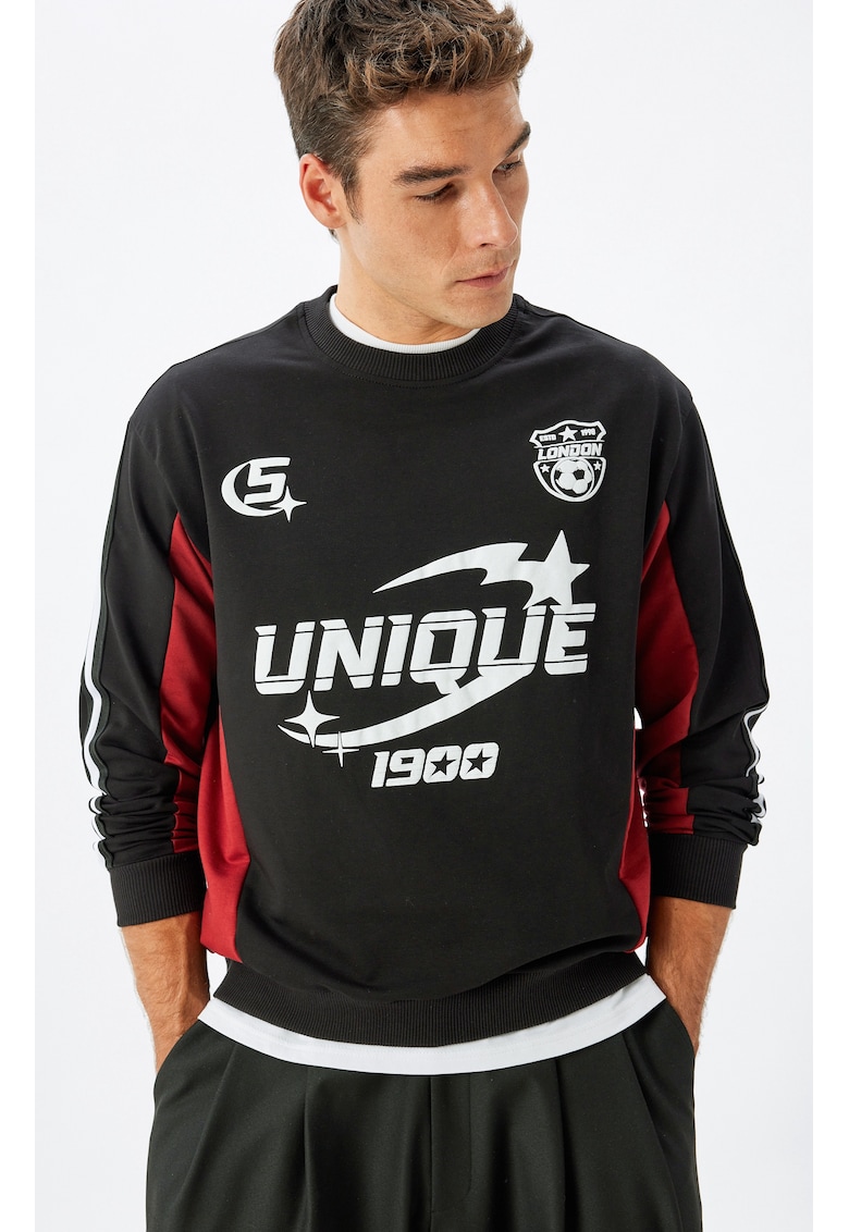 Bluza de trening din amestec de bumbac cu model grafic