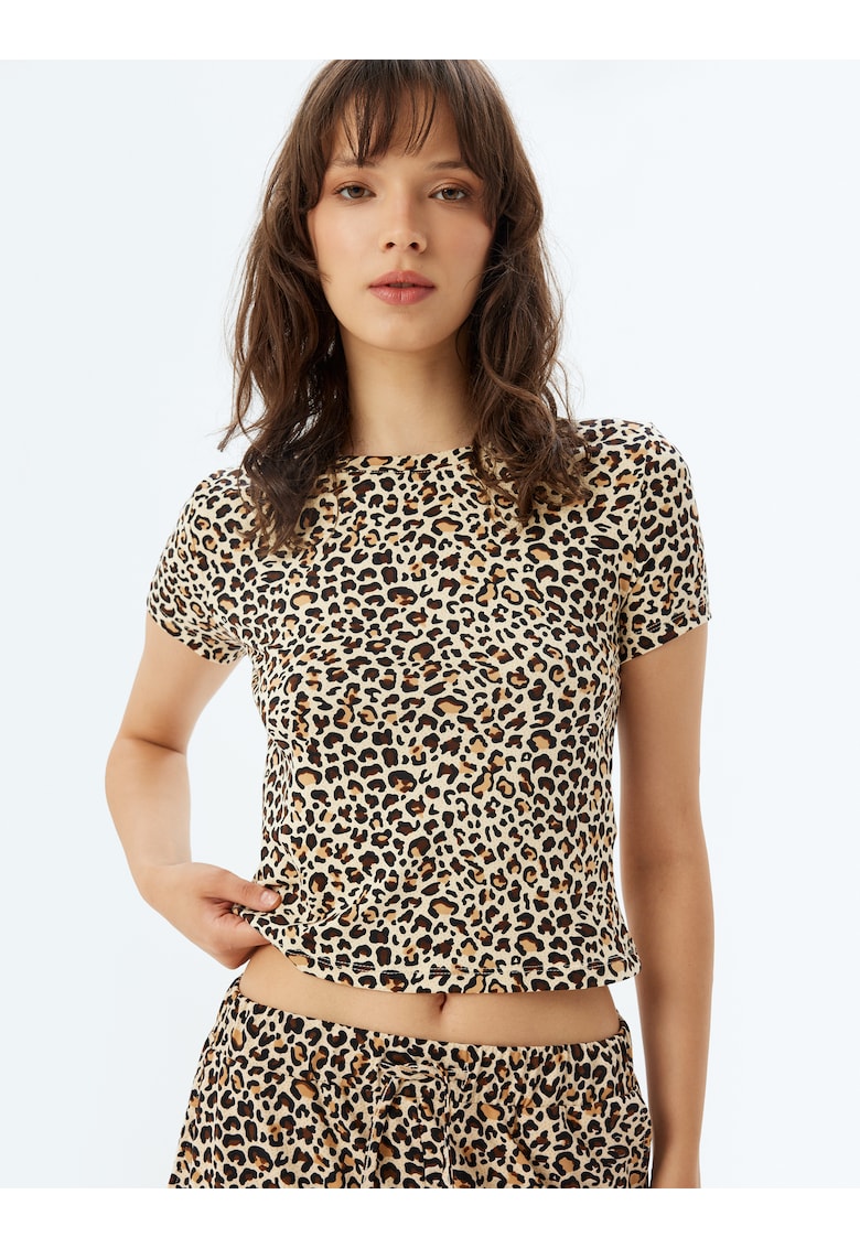 Tricou de pijama cu animal print