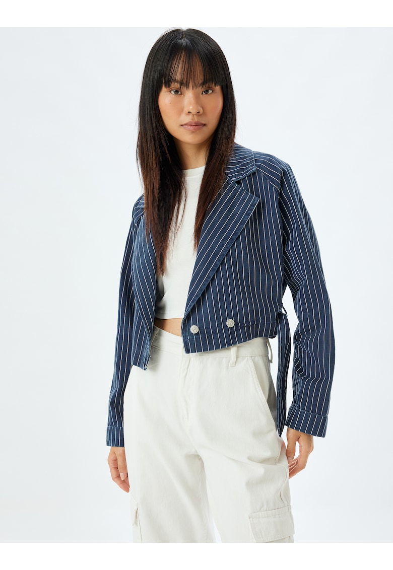 Jacheta crop din denim