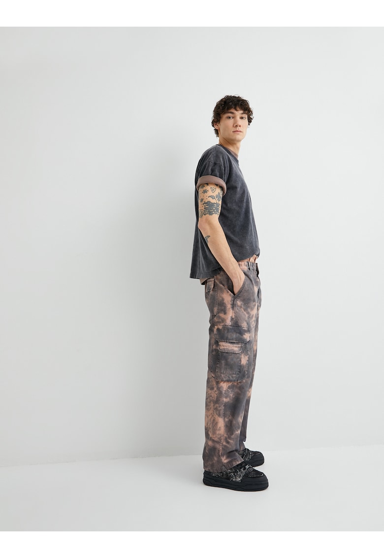 Pantalonic argo cu imprimeu tie-dye