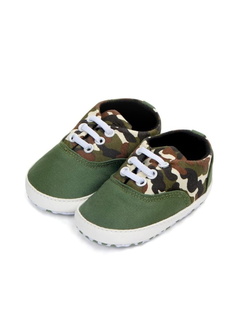 Pantofi Model Army - Casual - Textil - Baieti - Siret - Verde