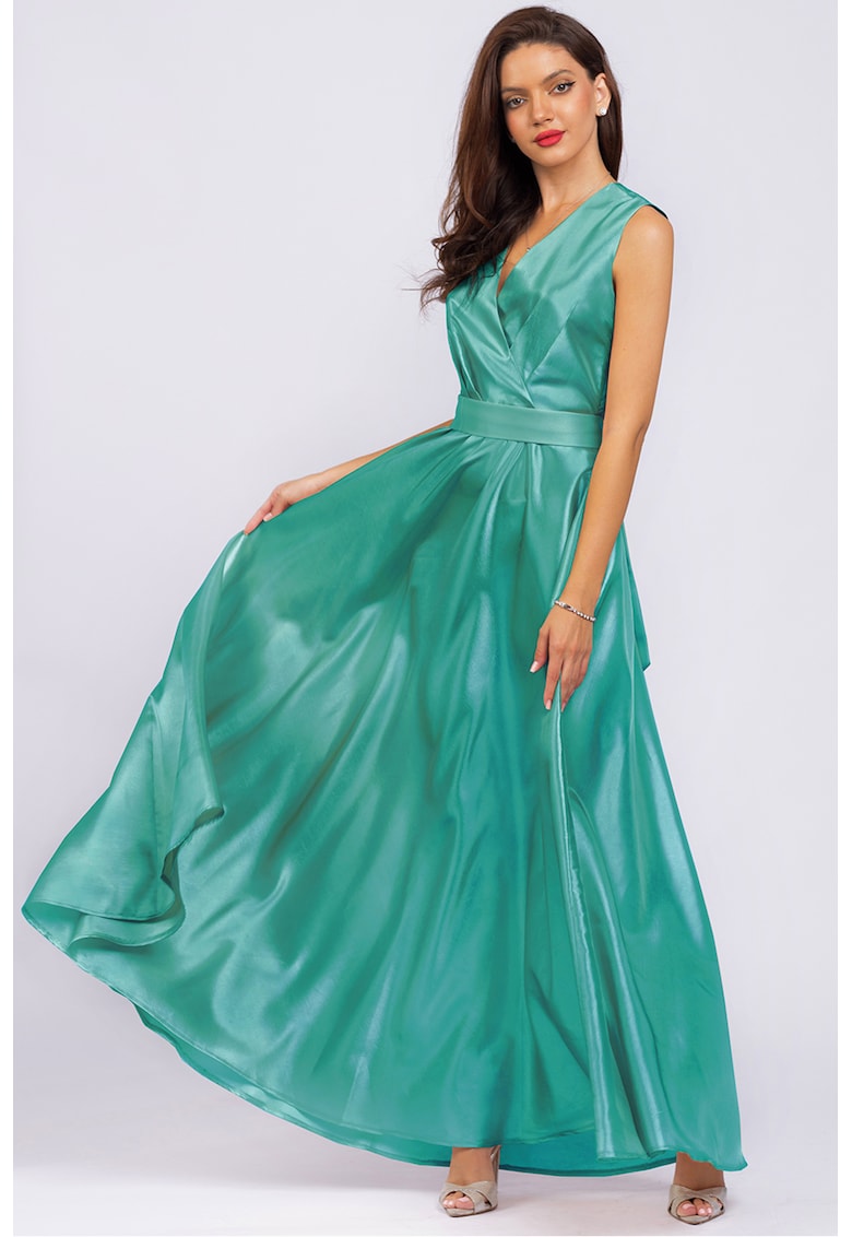 Rochie lunga fara maneci cu buzunare laaterale