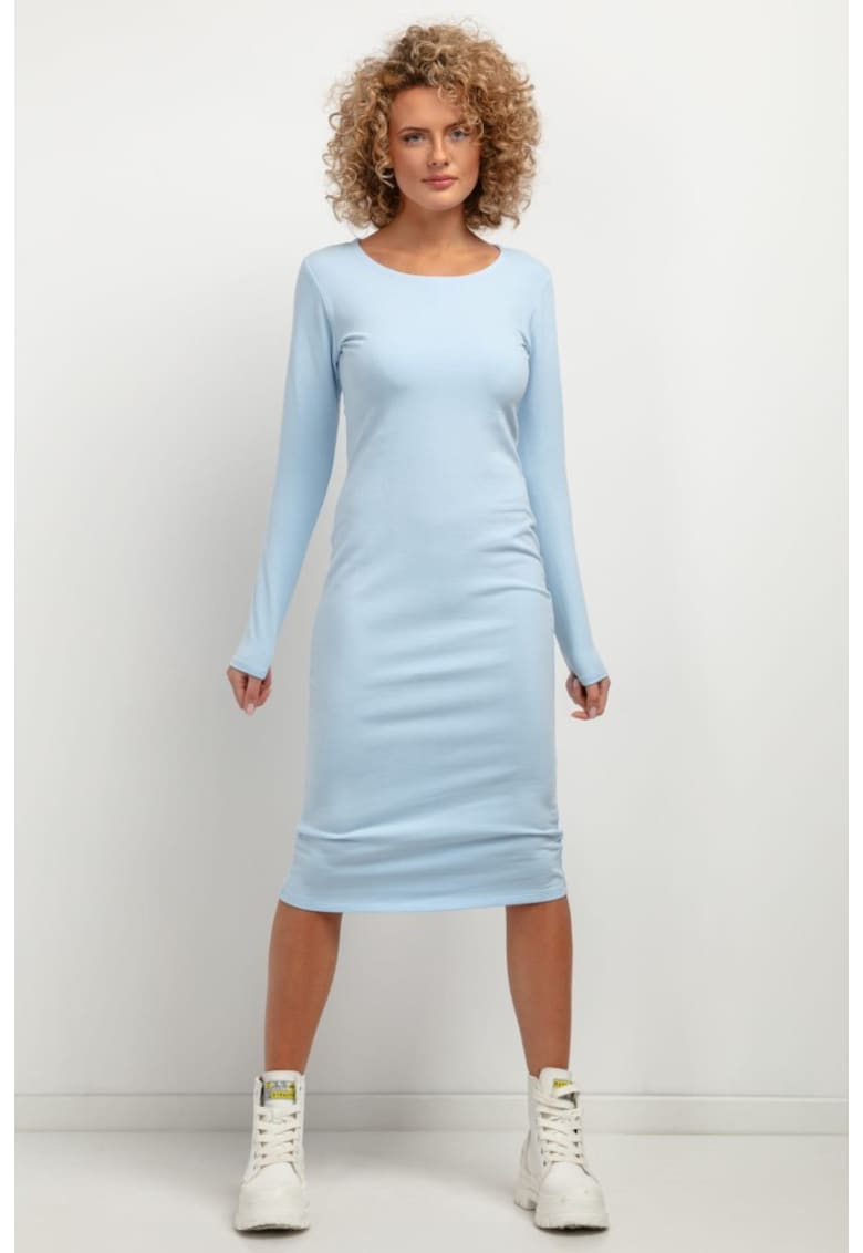 Rochie dreapta uni T377 albastru deschis