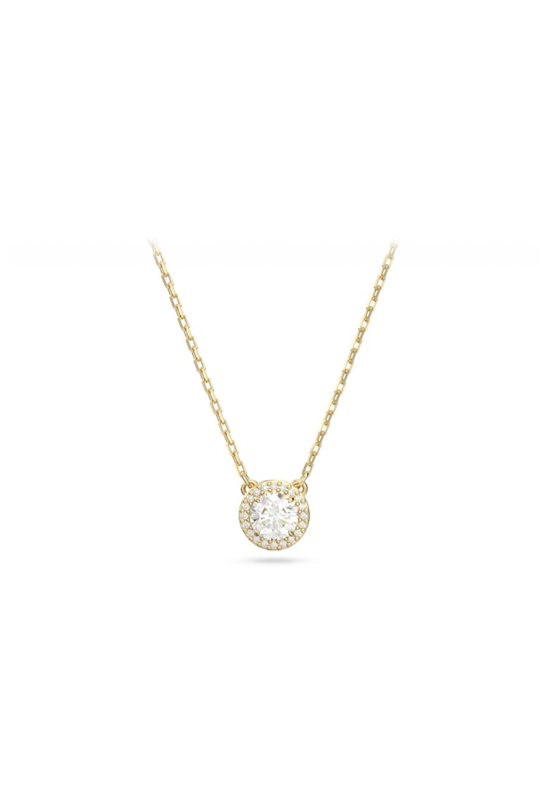 Colier de otel inoxidabil cu cristale - Auriu