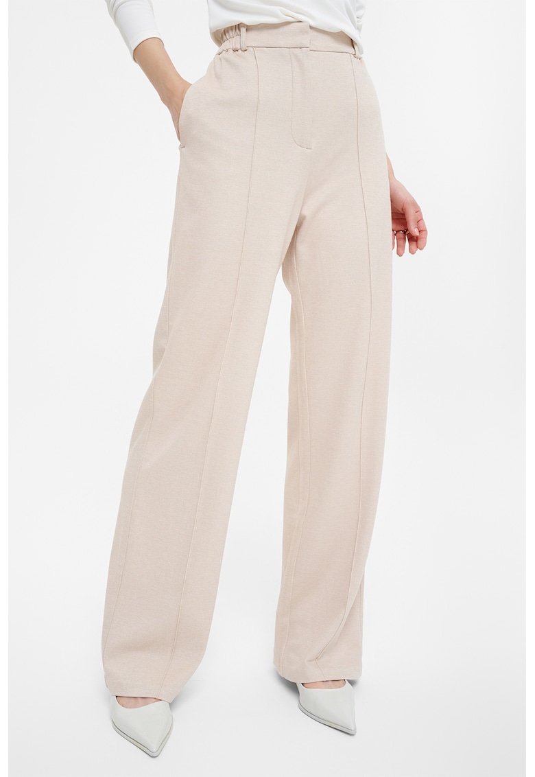 Pantaloni drepti cu talie inalta