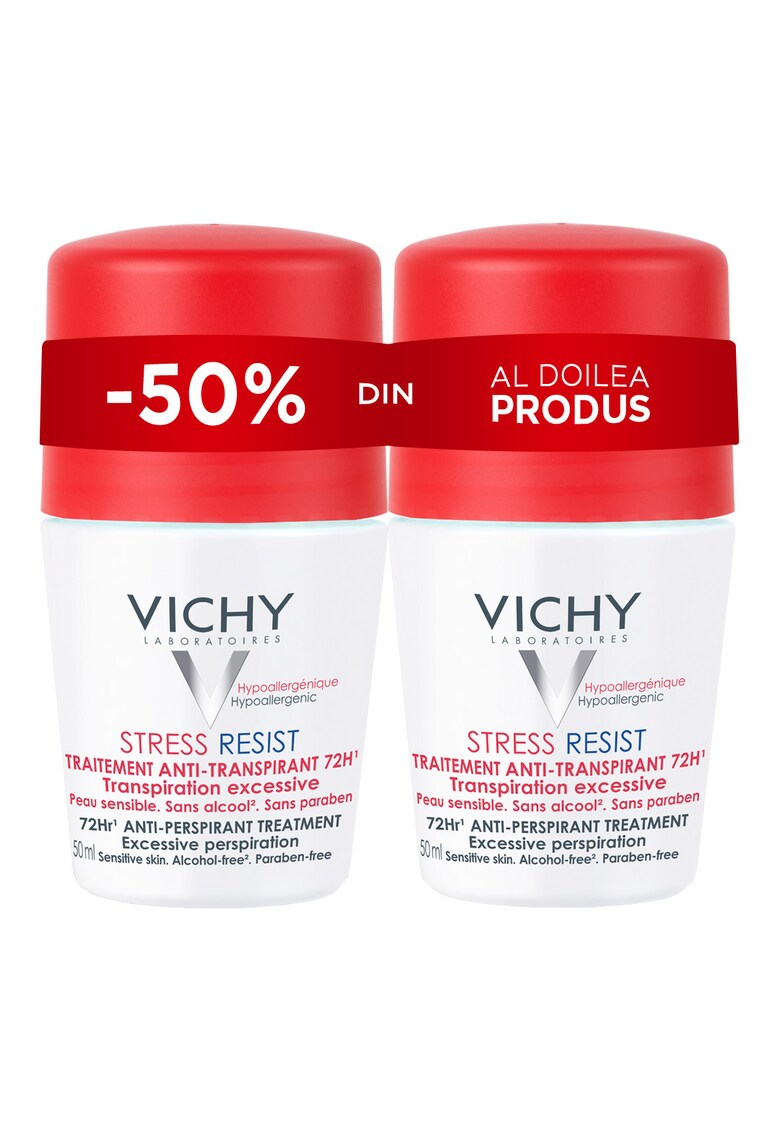 Pachet promo: Deodorant roll-on antiperspirant Vichy Stress Resist - 72h - 2 X 50 ml