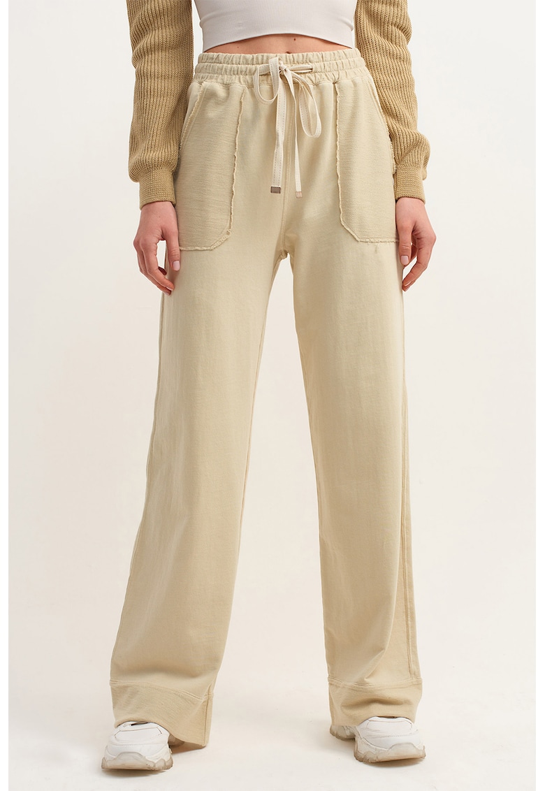 Pantaloni de bumbac cu croiala ampla