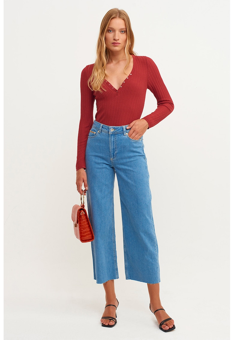 Blugi kickflare de denim Eleny - Albastru