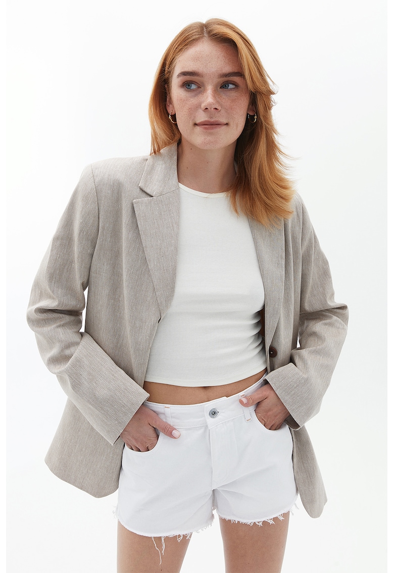 Sacou supradimensionat din amestec de in