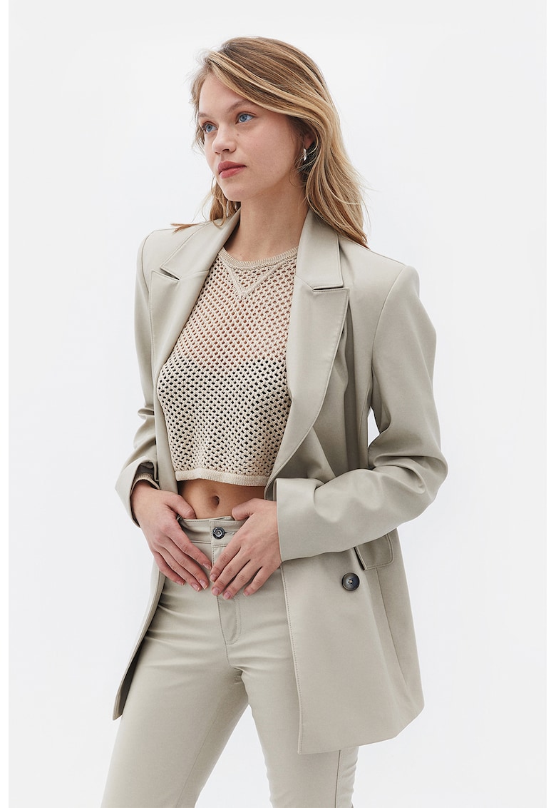 Sacou supradimensionat de piele ecologica