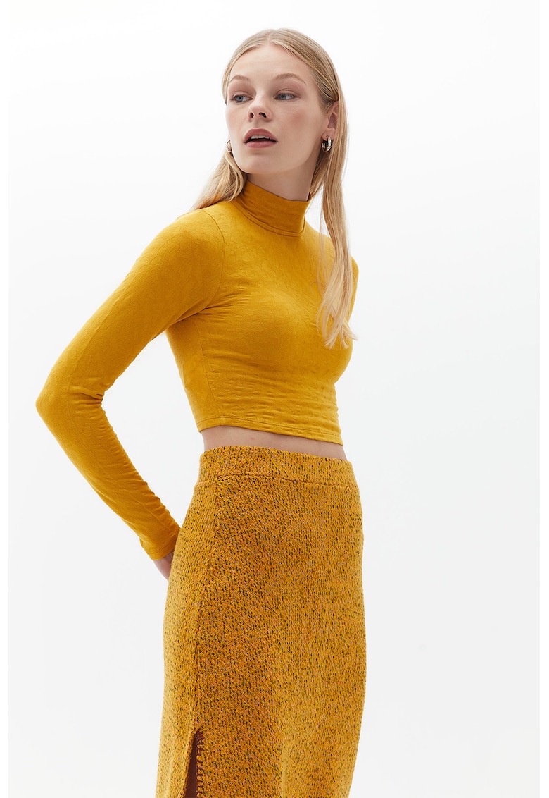 Bluza crop din amestec modal