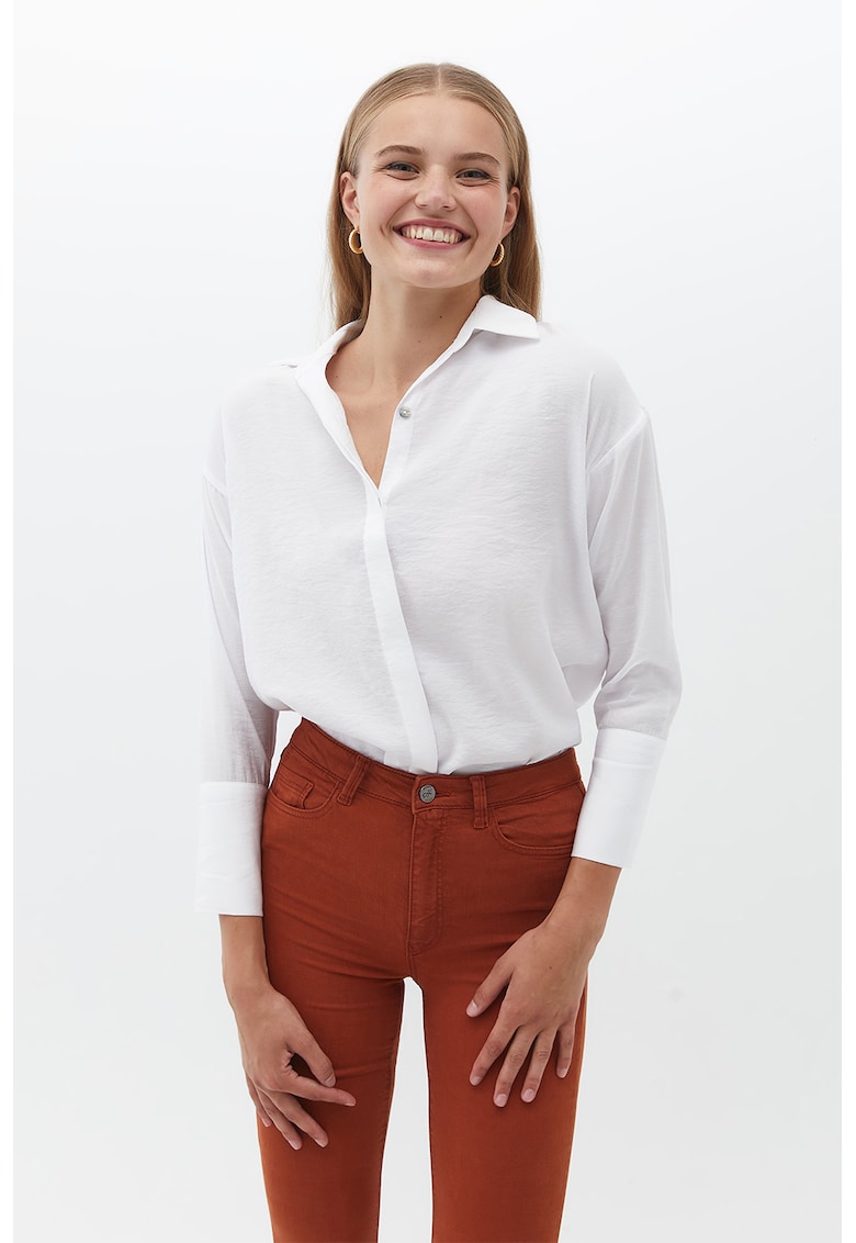 Camasa din amestec de modal cu maneci cazute