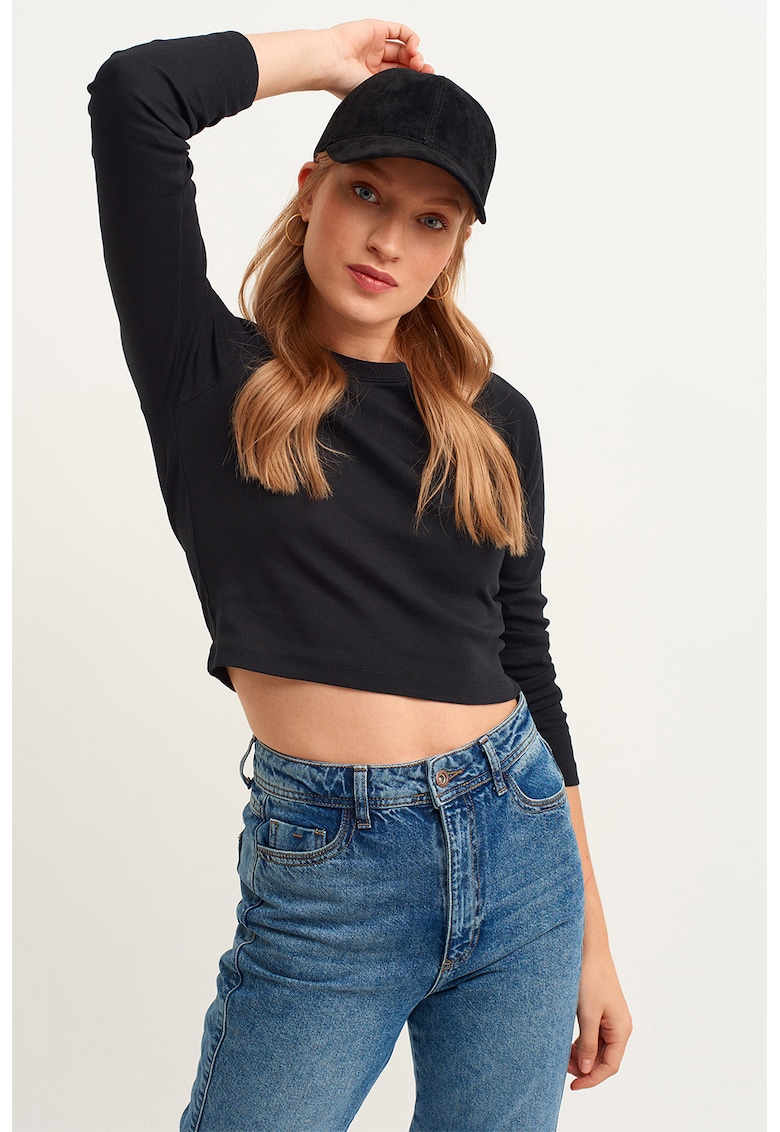 Bluza crop de bumbac