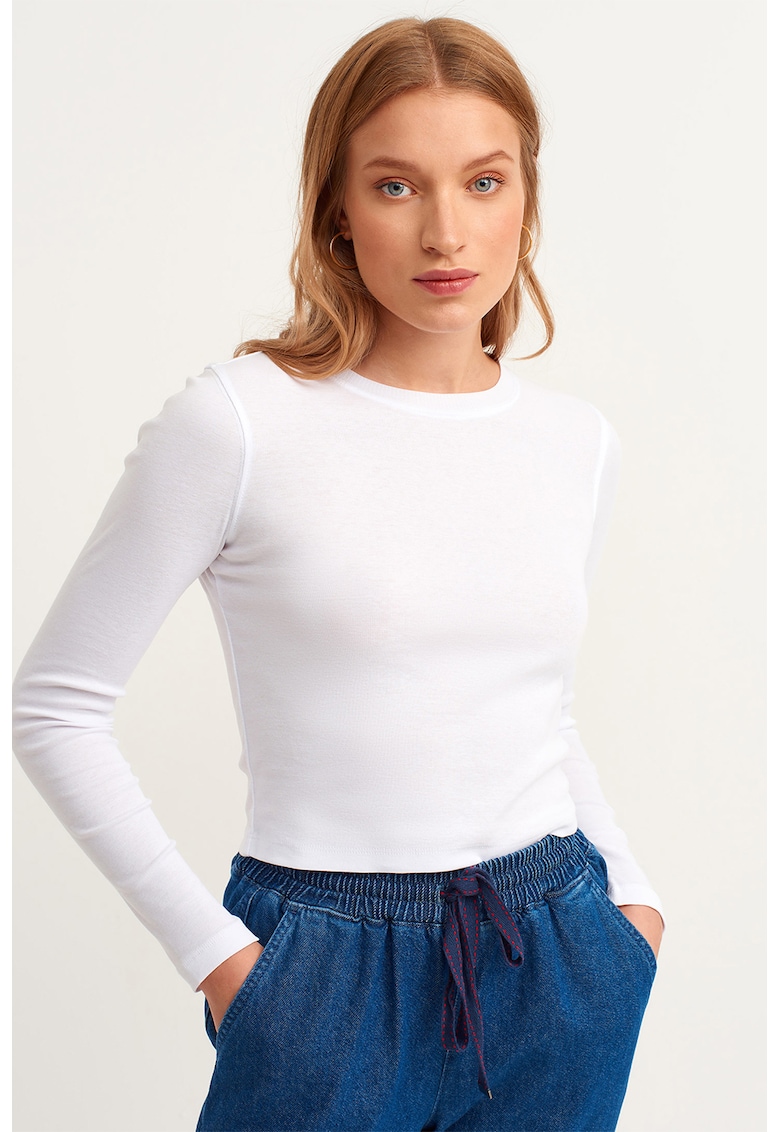 Bluza crop de bumbac