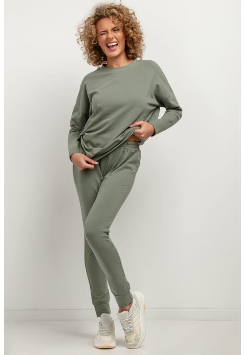 Pantaloni de trening cu talie elastica T383 verde