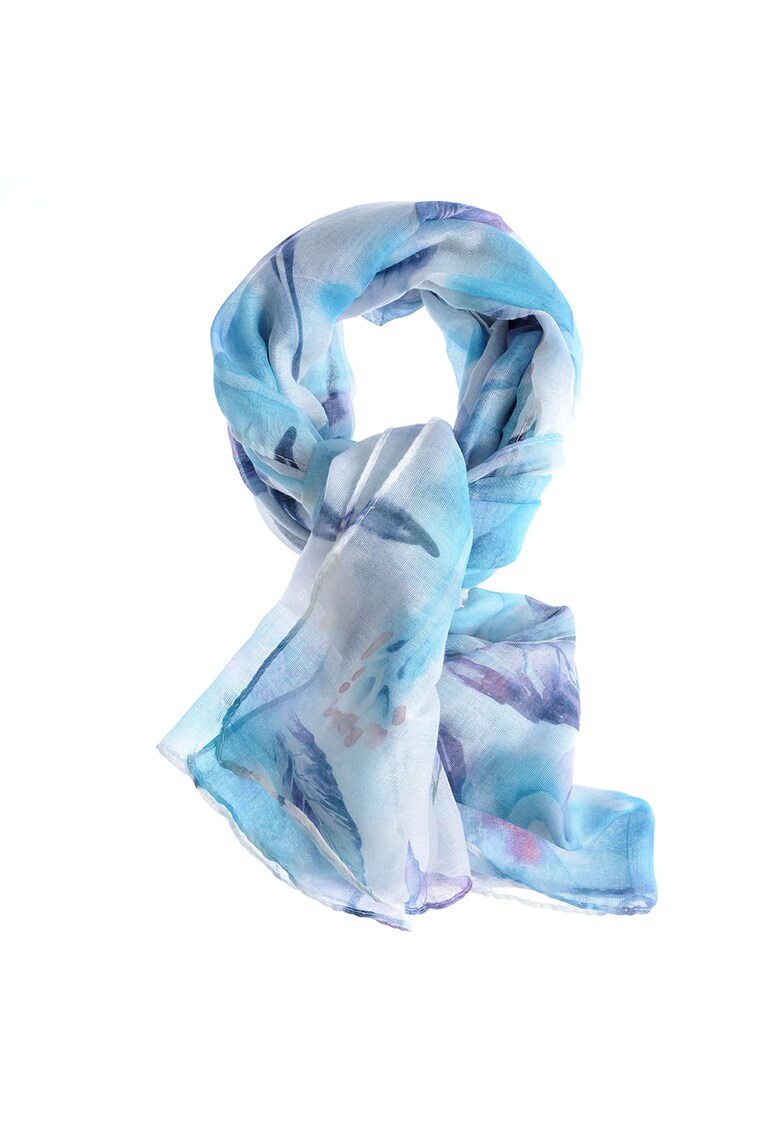 Esarfa din vascoza cu nuante albastre 70 x 180 -  Paris