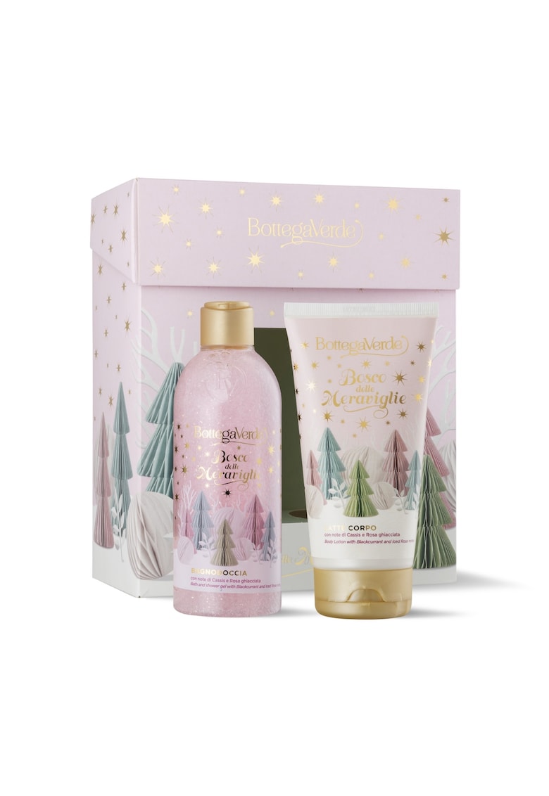 Set Cadou Femei - Gel de Dus si Lotiune de Corp -  Bosco delle Meraviglie - Curatare si Hidratare Corp - Cu Aroma de Trandafir si Coacaze Negre - Hidrateaza si Curata Pielea - Ideal pentru Ingrijire Zilnica - 150 ML - 250 ML