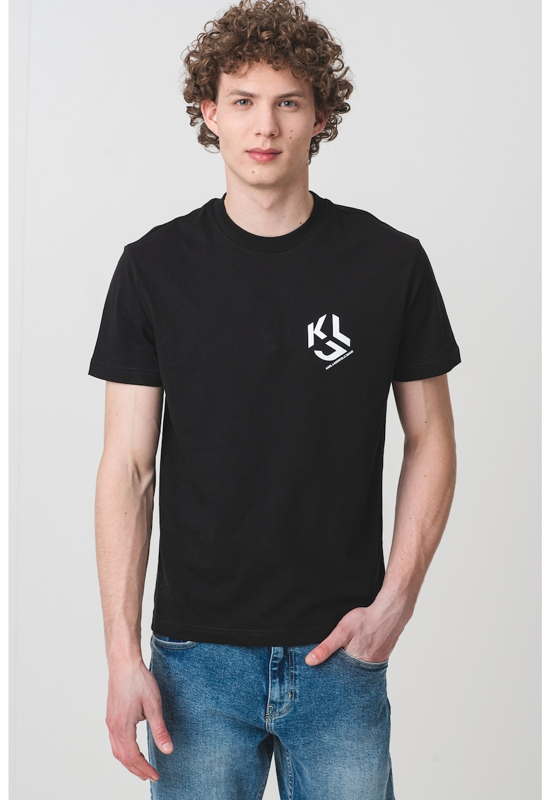 Tricou regular fit din amestec de bumbac organic - Negru