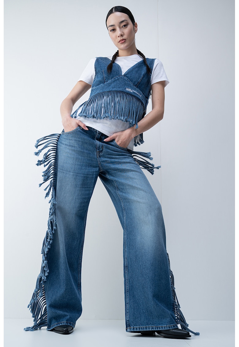 Blugi ampli cu canafi