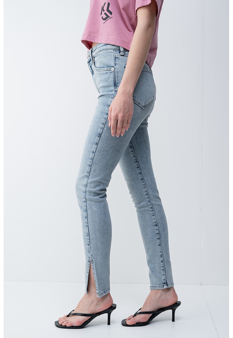 Blugi slim fit - Albastru deschis melange