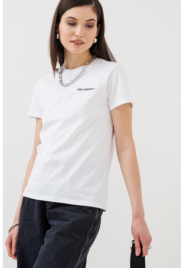 Tricou cu decolteu la baza gatului - Alb