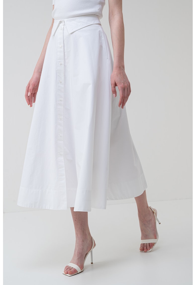 Fusta maxi de bumbac organic cu nasturi