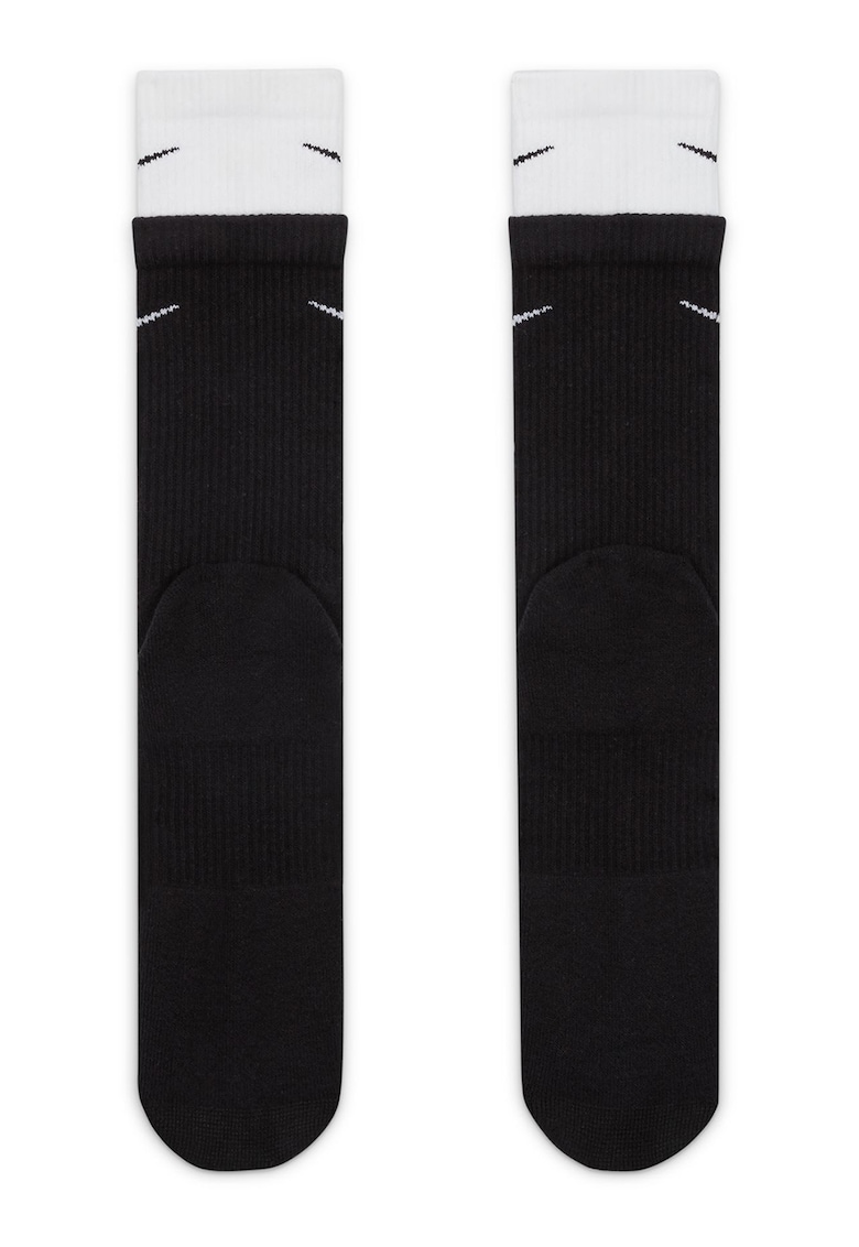 Sosete unisex cu model 2-in-1 pentru fitness Everyday Plus - Alb/Negru