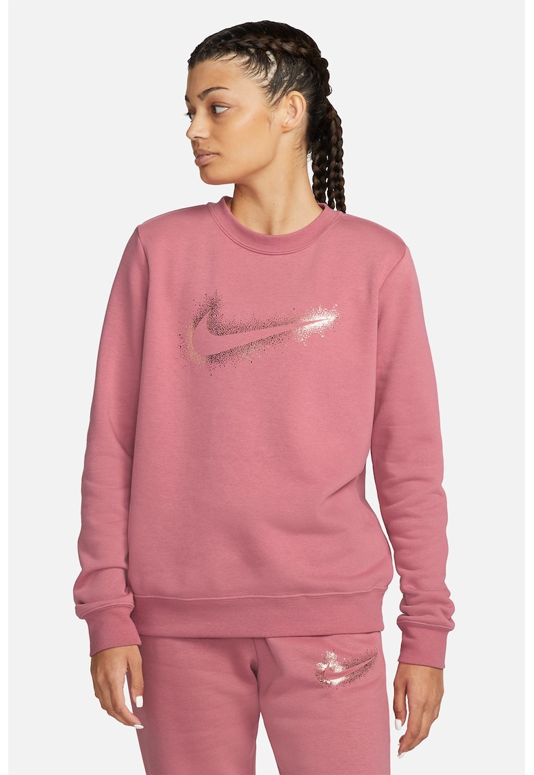 Bluza sport cu logo - Auriu/Roz prafuit
