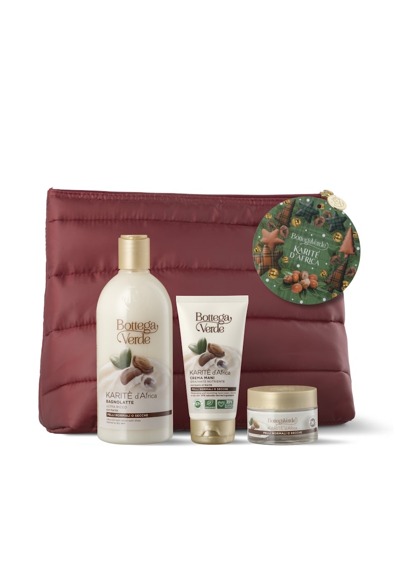 Set cadou ingrijire corp - cu extract de unt de shea - in ambalaj festiv - Karite - 400 ML - 50 ML - 75 ML -