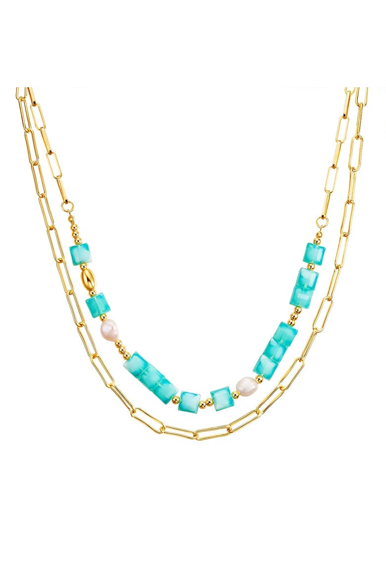 Colier cu doua siraguri si pietre