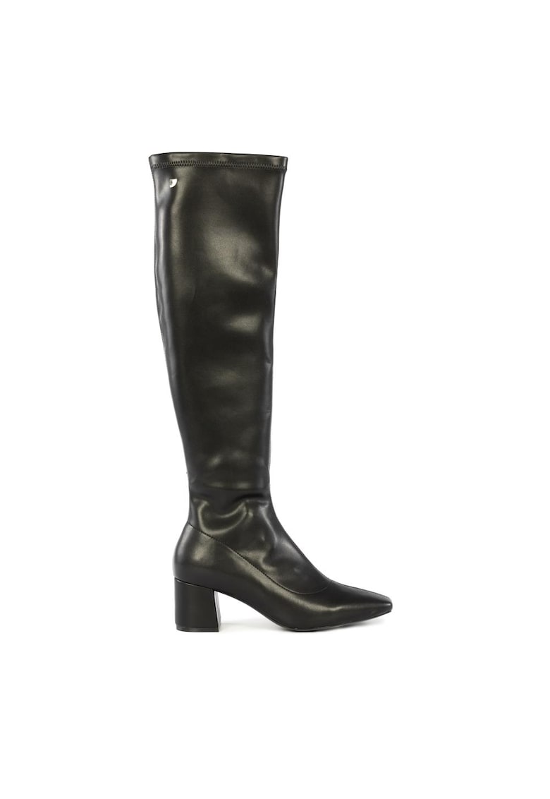 Cizme lungi din piele ecologica - Negru