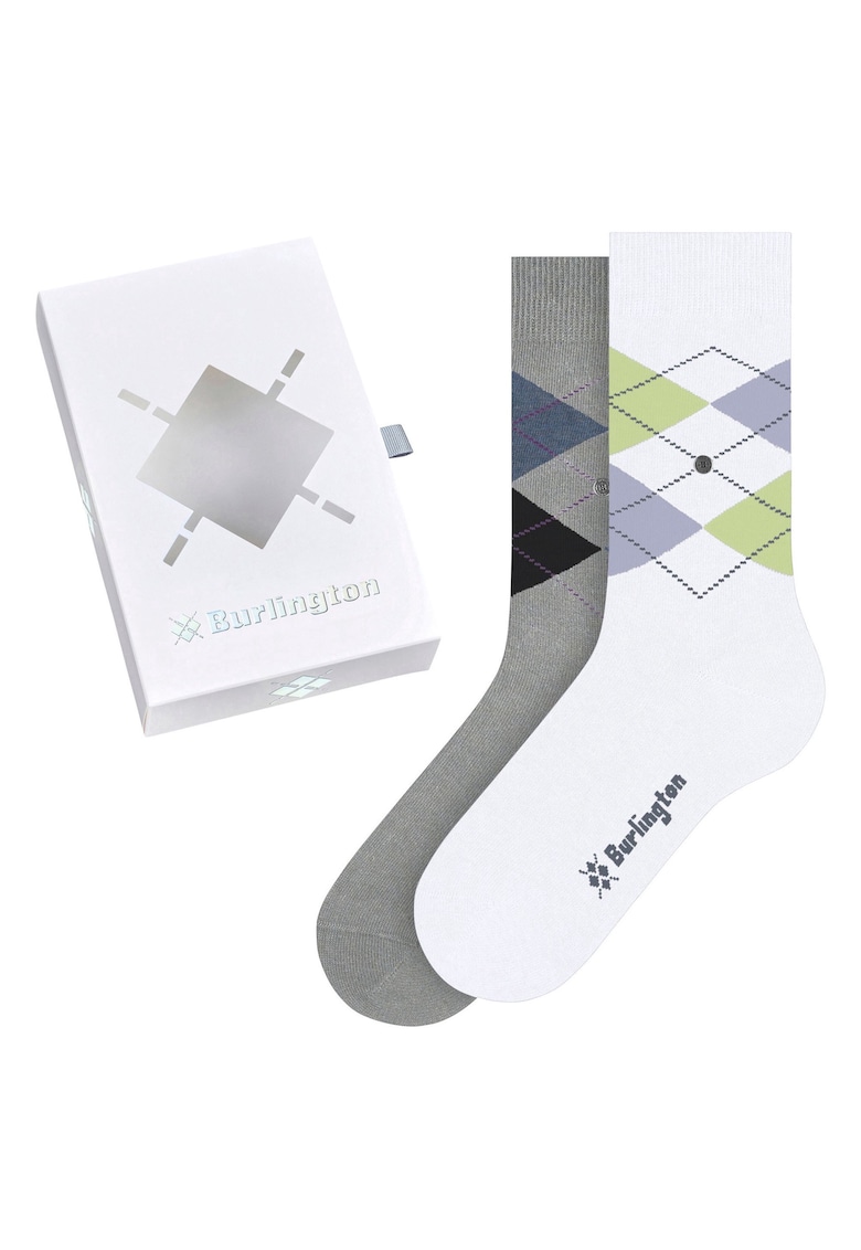 Set de sosete lungi cu imprimeu Argyle - 2 perechi Set de sosete lungi cu imprimeu Argyle - 2 perechi