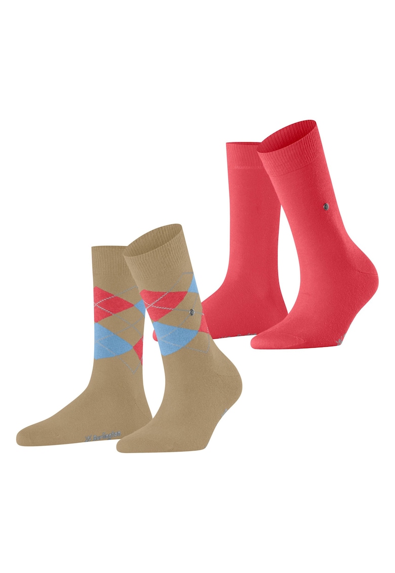 Set de sosete cu imprimeu Argyle - 2 perechi