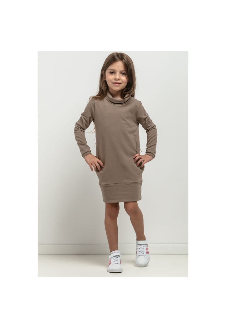 Rochie sport cu maneci lungi MMD37 maro taupe