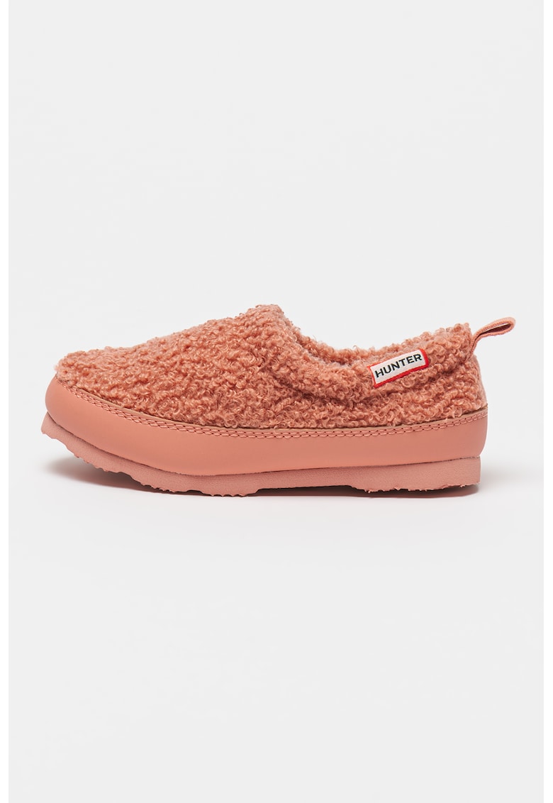 Papuci de blana sherpa cu logo