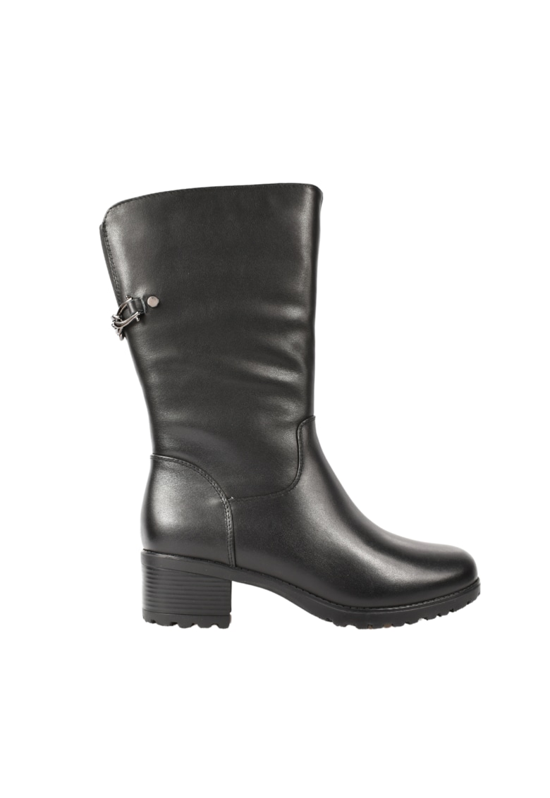 Ghete casual - dama -  W150068 negru - piele naturala