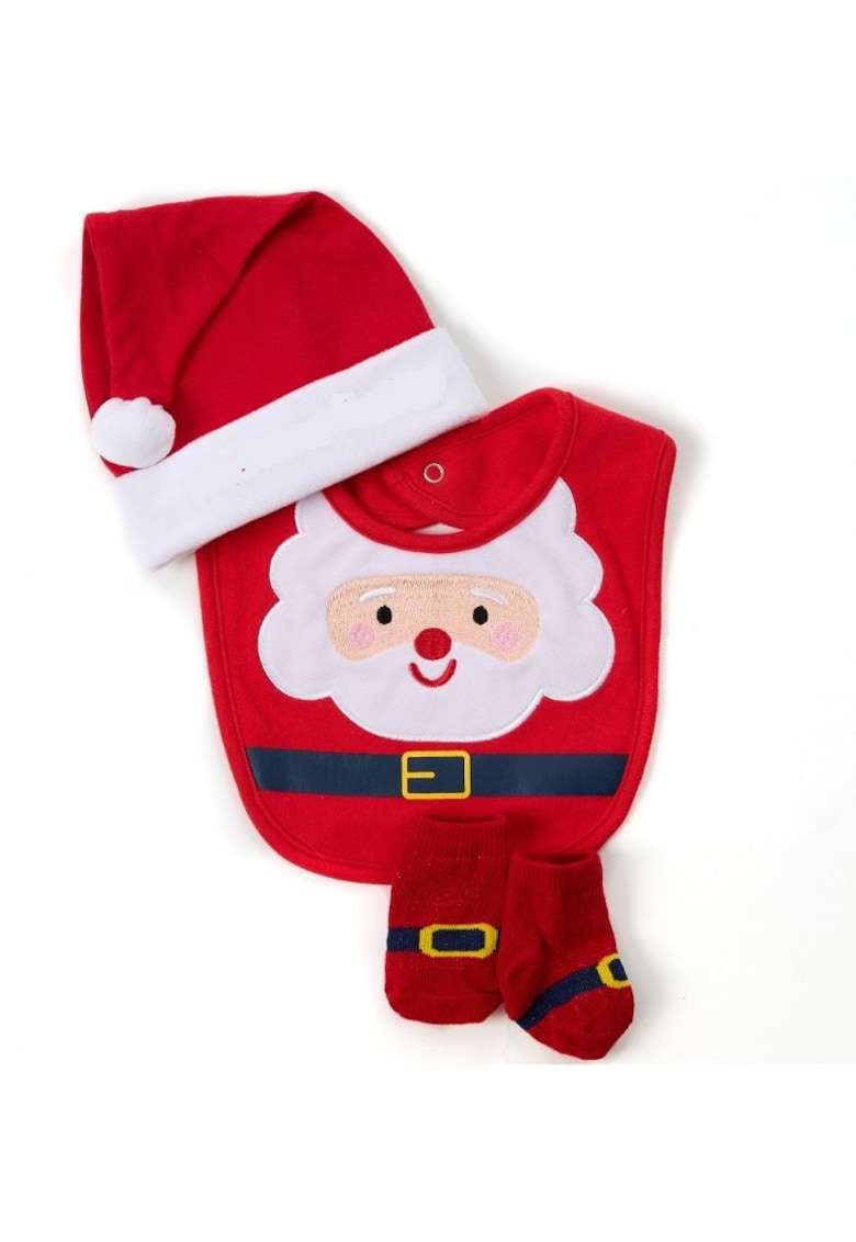 Baby Town Set 3 piese pentru bebelusi model Mos Craciun