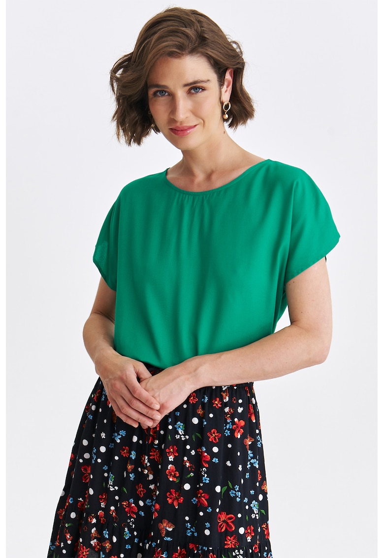 Bluza uni cu decolteu rotund