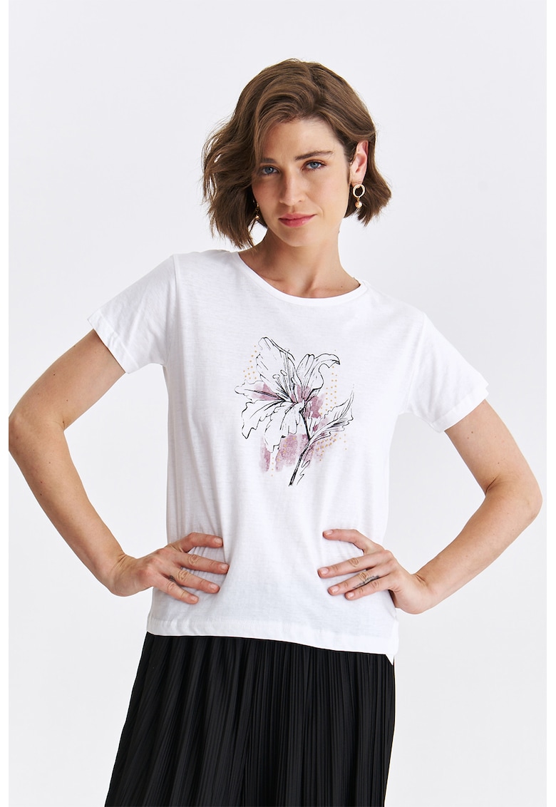Tricou din bumbac cu imprimeu floral