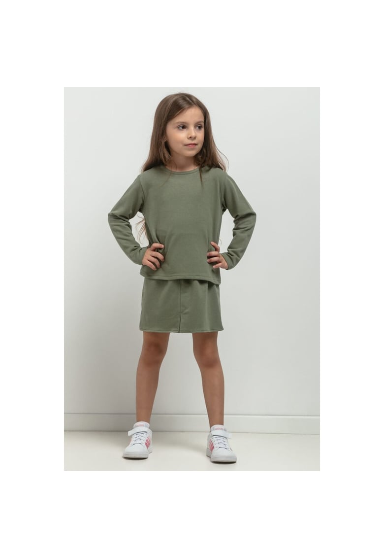 Bluza uni cu decolteu la baza gatului MMD41 - verde militar