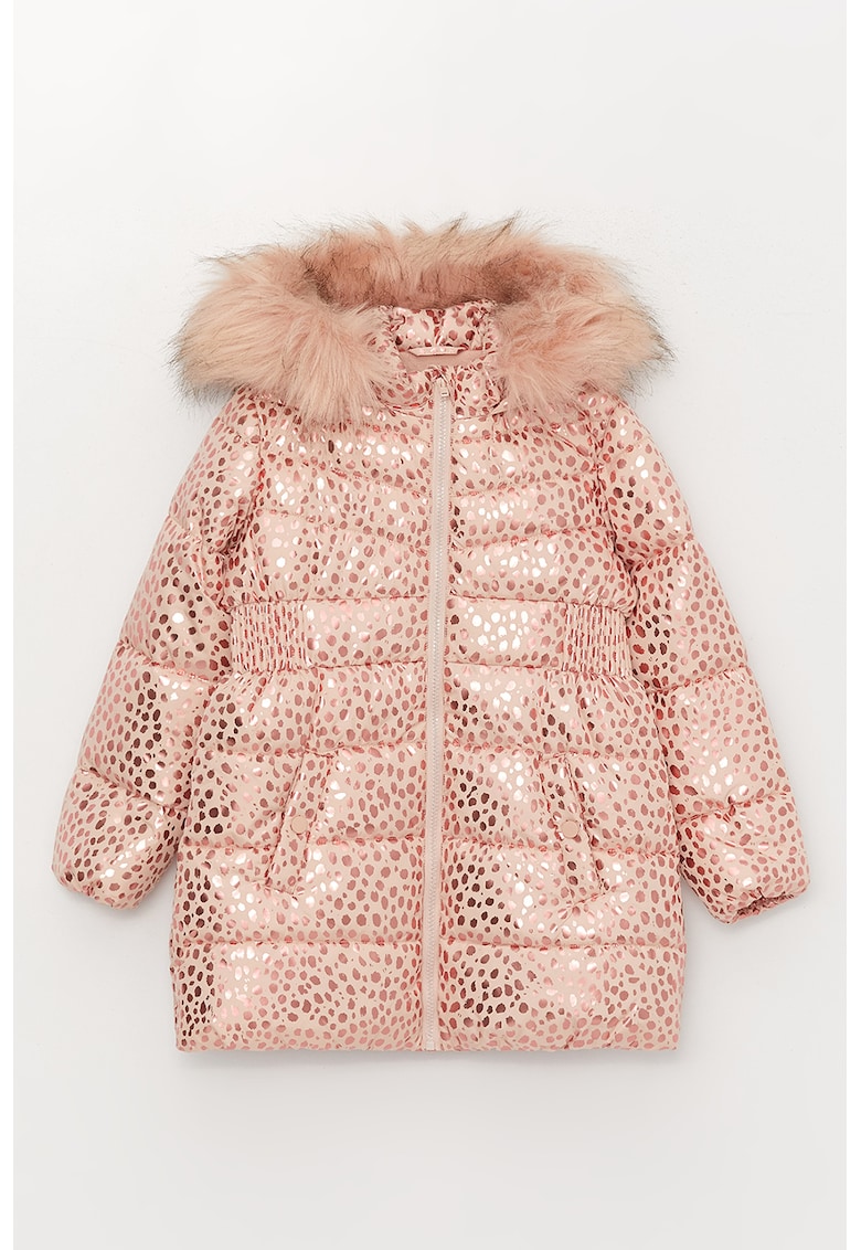 Geaca cu model animal print - Auriu rose