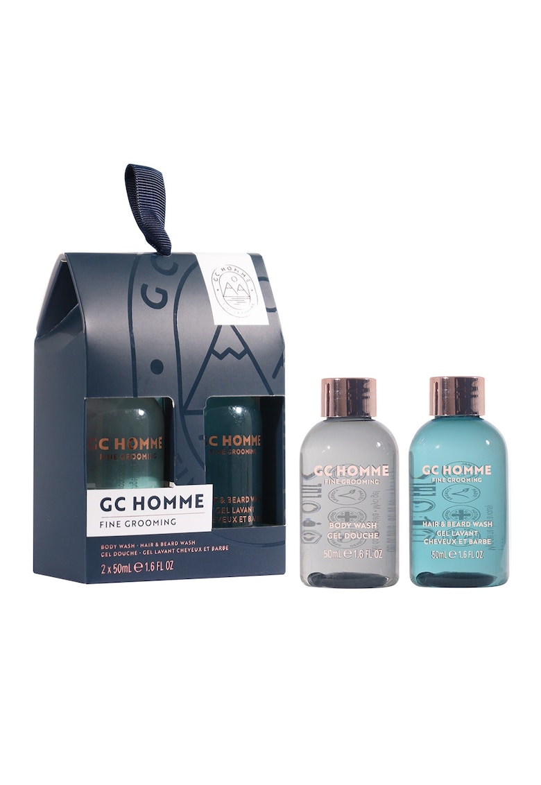 Set Cadou Mini Duo - GC Homme Fine Grooming - Gel de Dus - Sampon pentru Par si Barba - 2 articole