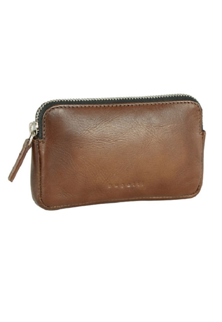 Portofel portchei  Domus - Piele naturala - 12 x 7 cm - Coniac