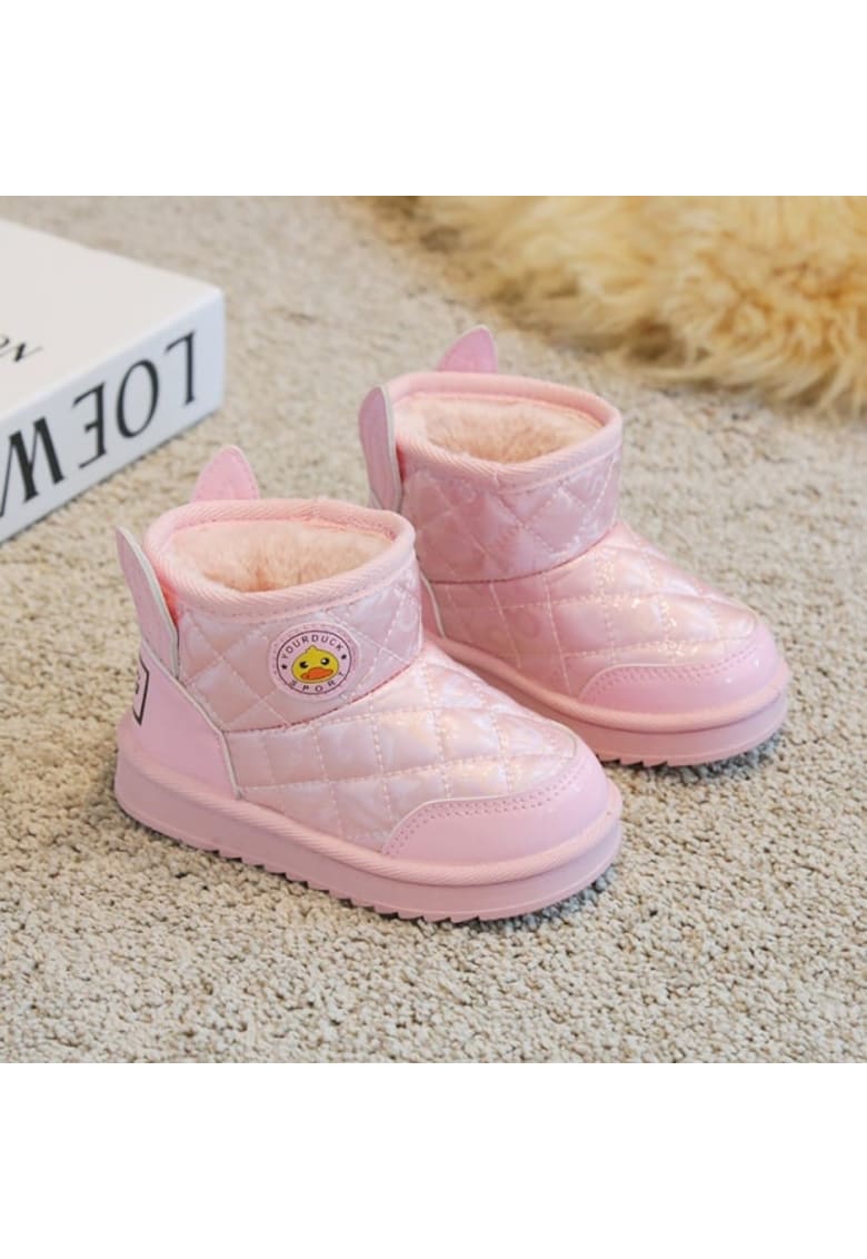 Cizme Imblanite Roz Lucios - Duck - Peste glezna - Roz - Casual - Cizme - Piele ecologica - Fete - Cauciuc - pentru mers - Fara inchidere - Roz