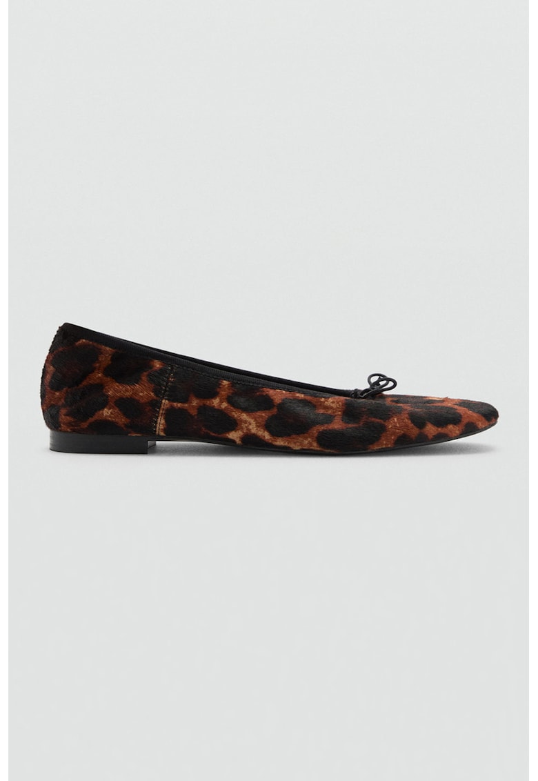 Balerini din piele cu aspect de piele de leopard Wild