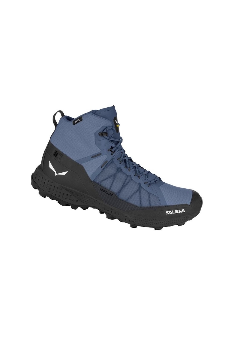 Ghete trekking Negru-Albastru - croiala peste glezna - material sintetic - pentru barbati